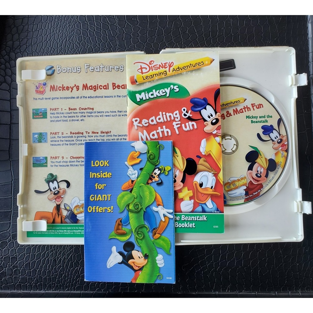 Vtg. Disney's Learning Adventures-Mickey's Reading Math & Fun-w/Activity Booklet - Picture 11 of 16